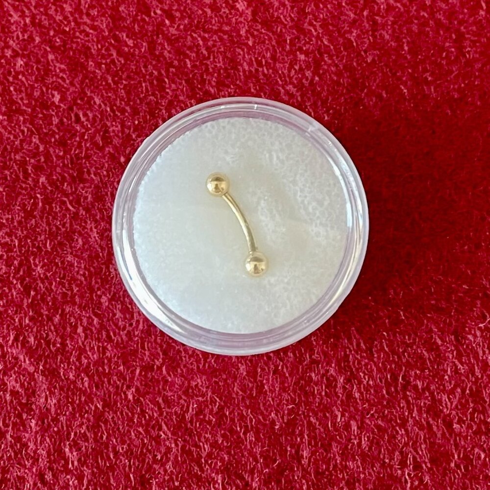 BVLA 18K Solid Gold Curved Barbell 16G Internally Threaded